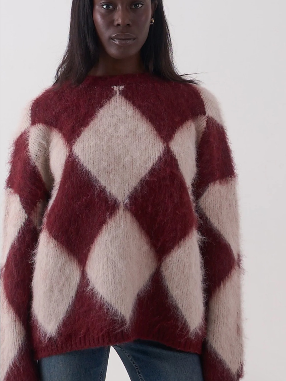 The Ragged priest ROOK OVERSIZED DIAMOND KNIT sweater
